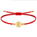 Pulsera de Hilo Encerado con San Miguel Arcángel en Acero Inoxidable en acabado dorado – vista principal