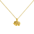 Colgante Elefante Dorado 14K con Circonita