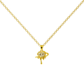 Colgante Planeta Y Corazón Dorado 14K con Circonitas