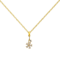 Colgante Flor Brillante Dorado 14K con Circonitas