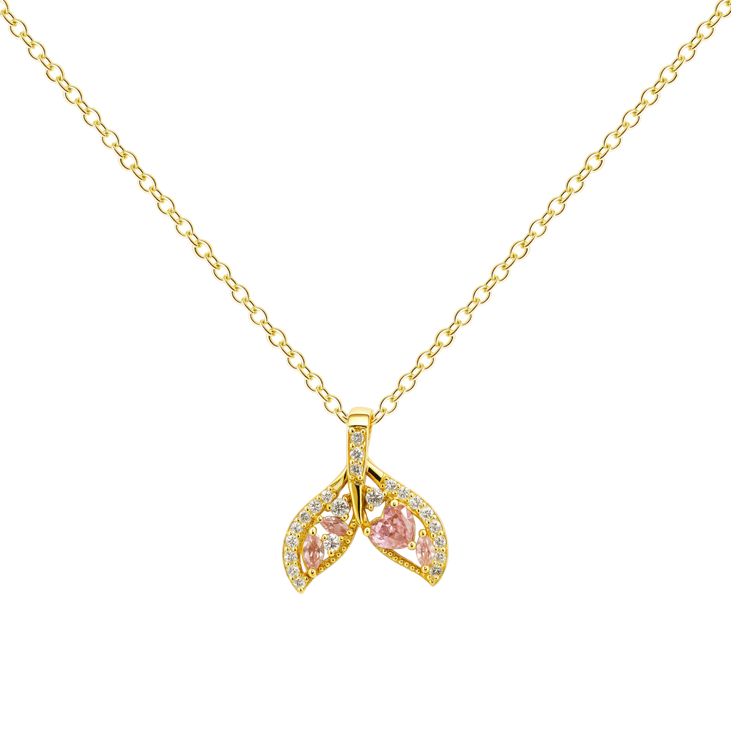 Colgante Cola de Sirena Y Piedra Rosa