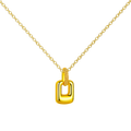 Colgante Eslabón Rectangular Dorado