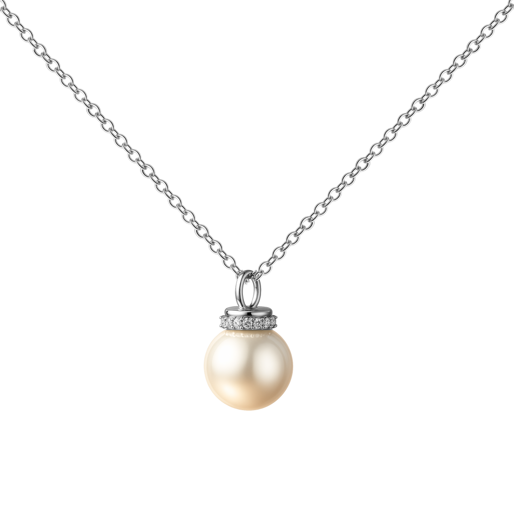 Colgante Plateado con Perla