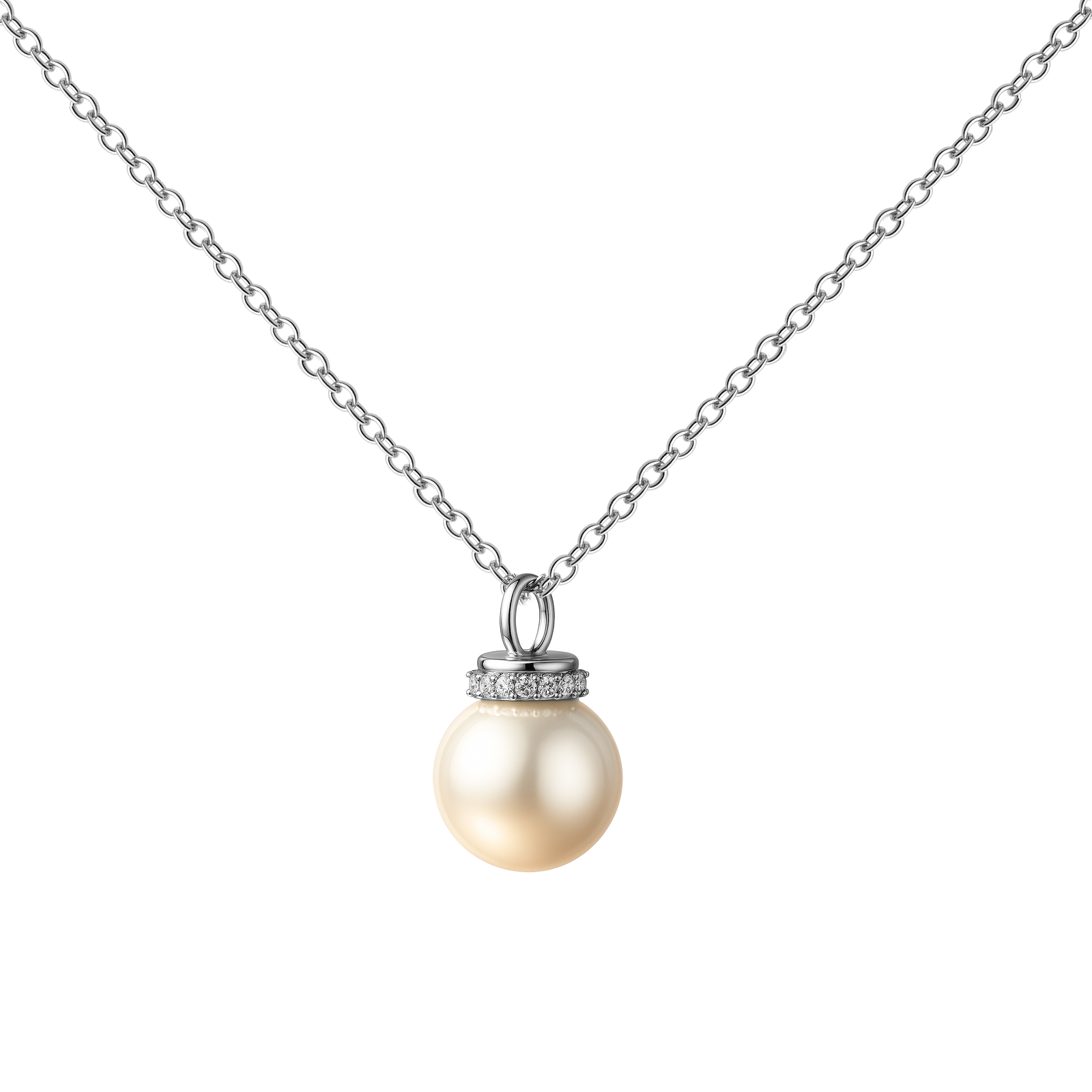 Colgante Plateado con Perla