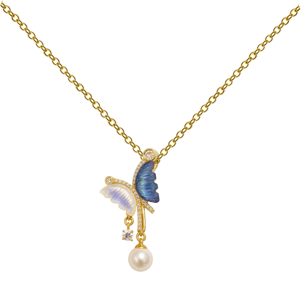 Colgante Mariposa Azul Y Luna
