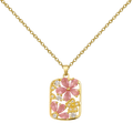 Colgante Floral Rosa Rectangular