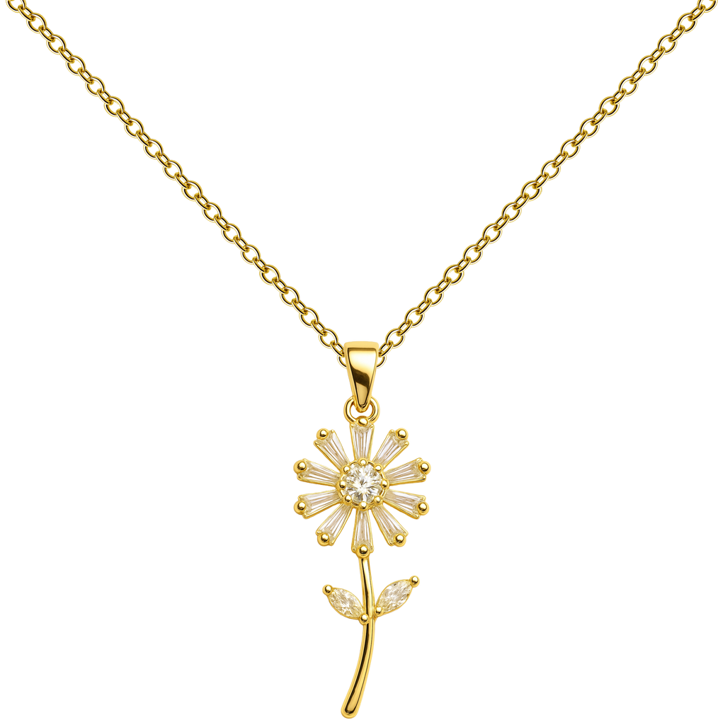 Colgante Flor Margarita Dorada