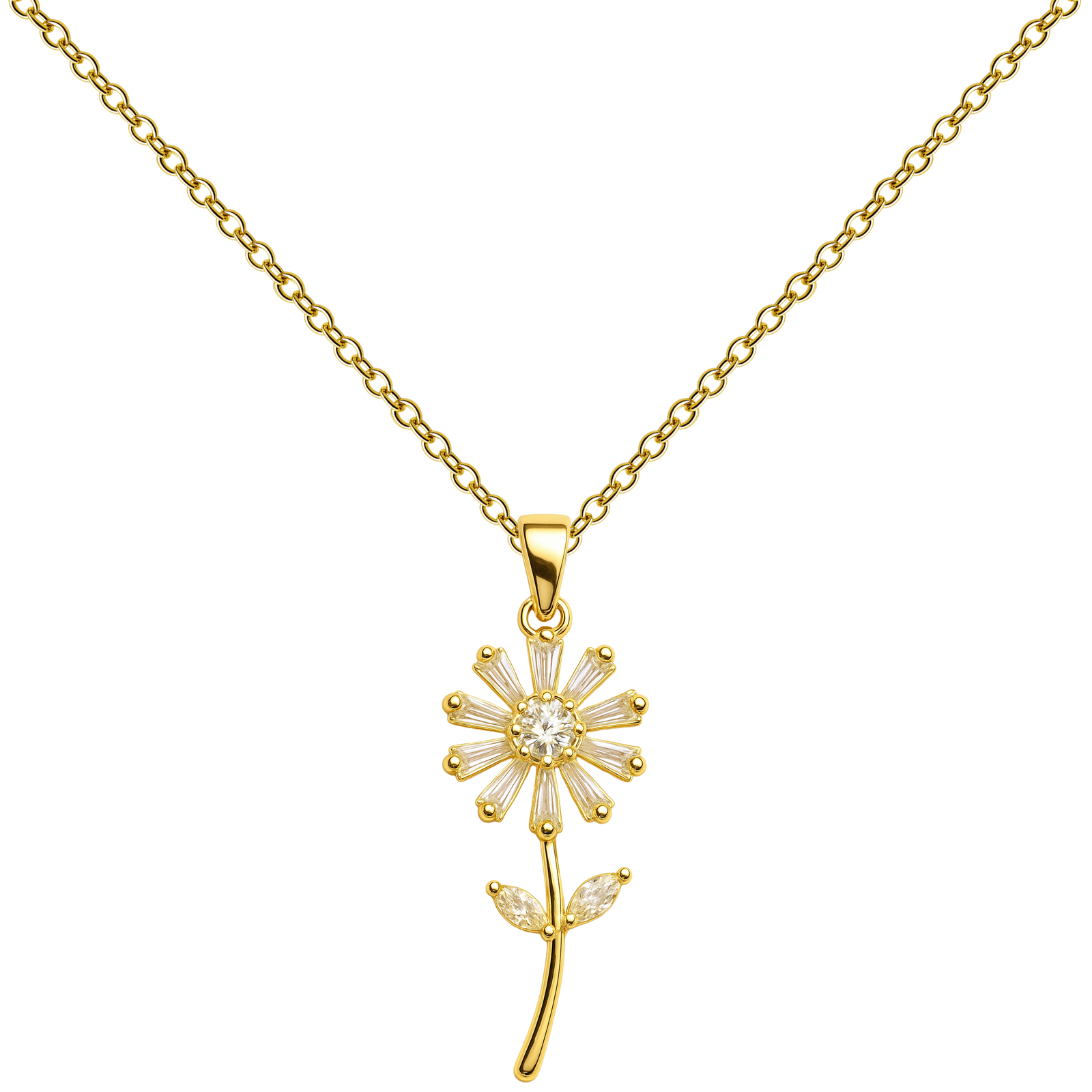 Colgante Flor Margarita Dorada