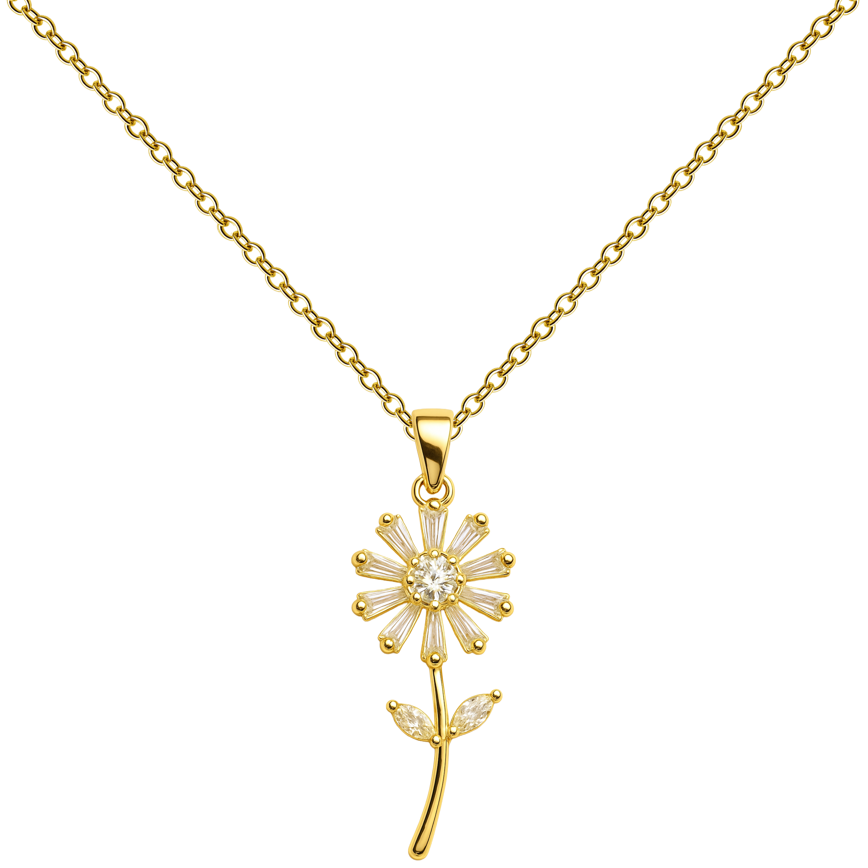 Colgante Flor Margarita Dorada