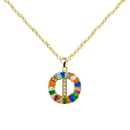 Collar Letra Inicial con Circonitas Y Baño de Oro 14K textura