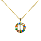 Collar Letra Inicial con Circonitas Y Baño de Oro 14K textura