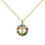 Collar Letra Inicial con Circonitas Y Baño de Oro 14K textura