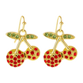 Pendientes de Frutas Cerezas con Circonitas cotigo