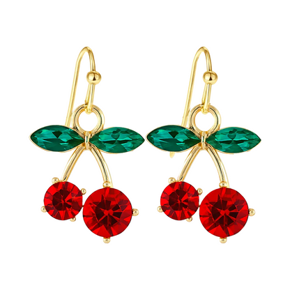 Pendientes de Frutas Cerezas con Circonitas