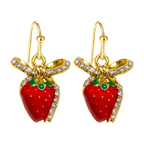 Pendientes de Frutas Fresas con Circonitas cotigo