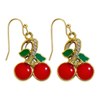 Pendientes de Frutas Cerezas con Circonitas cotigo
