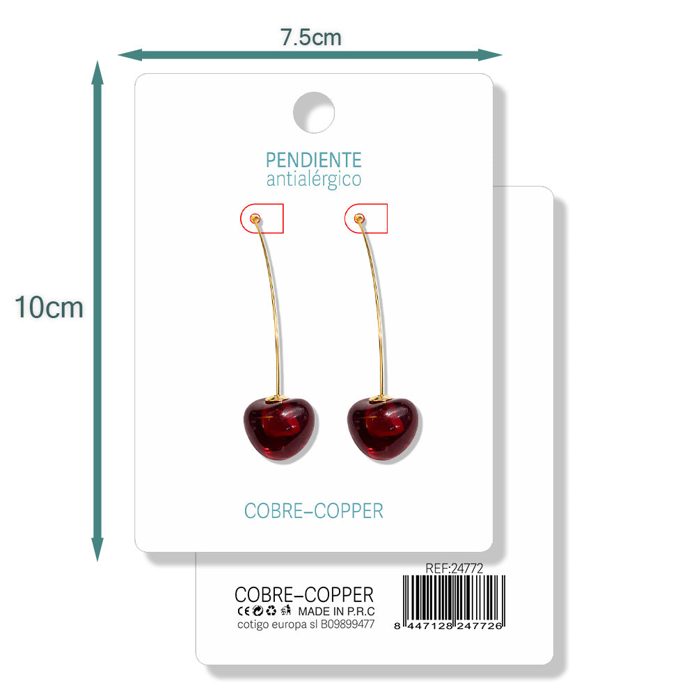 Pendientes Con Frutas Cerezas cotigo