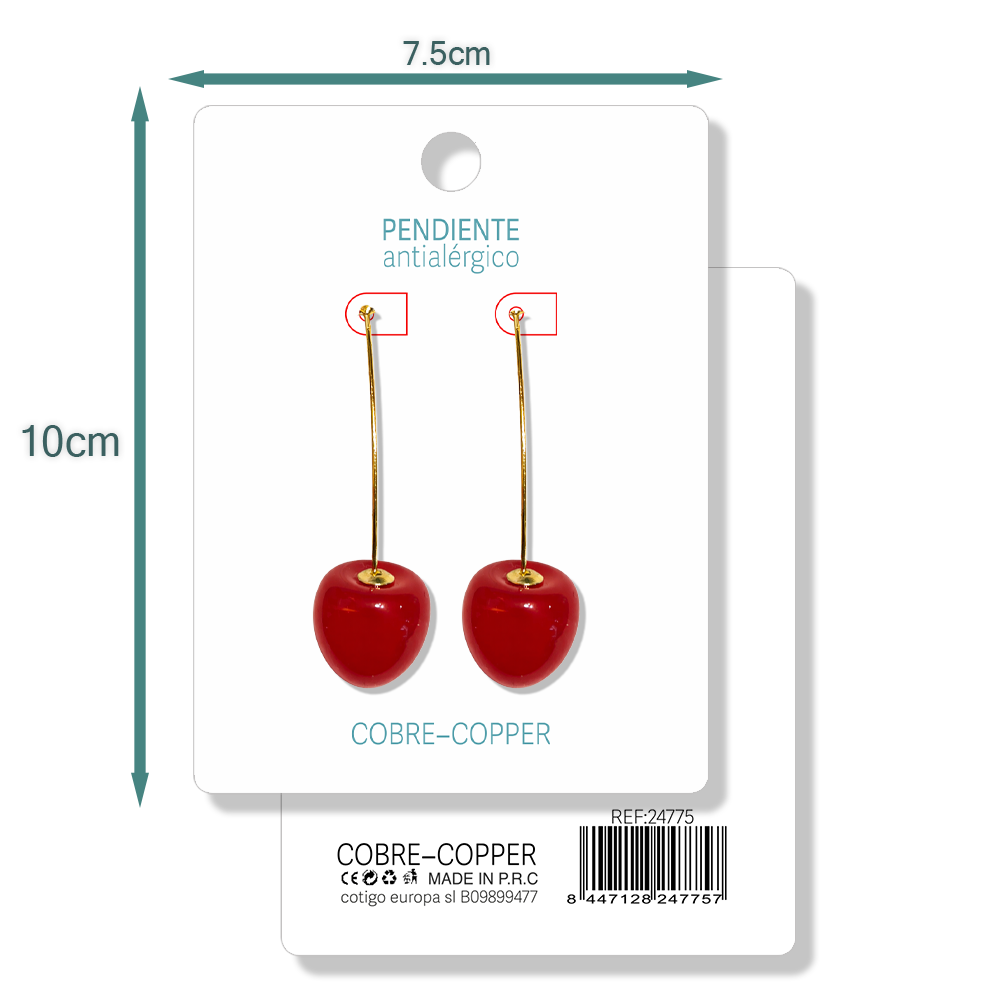 Pendientes Con Frutas Cerezas cotigo