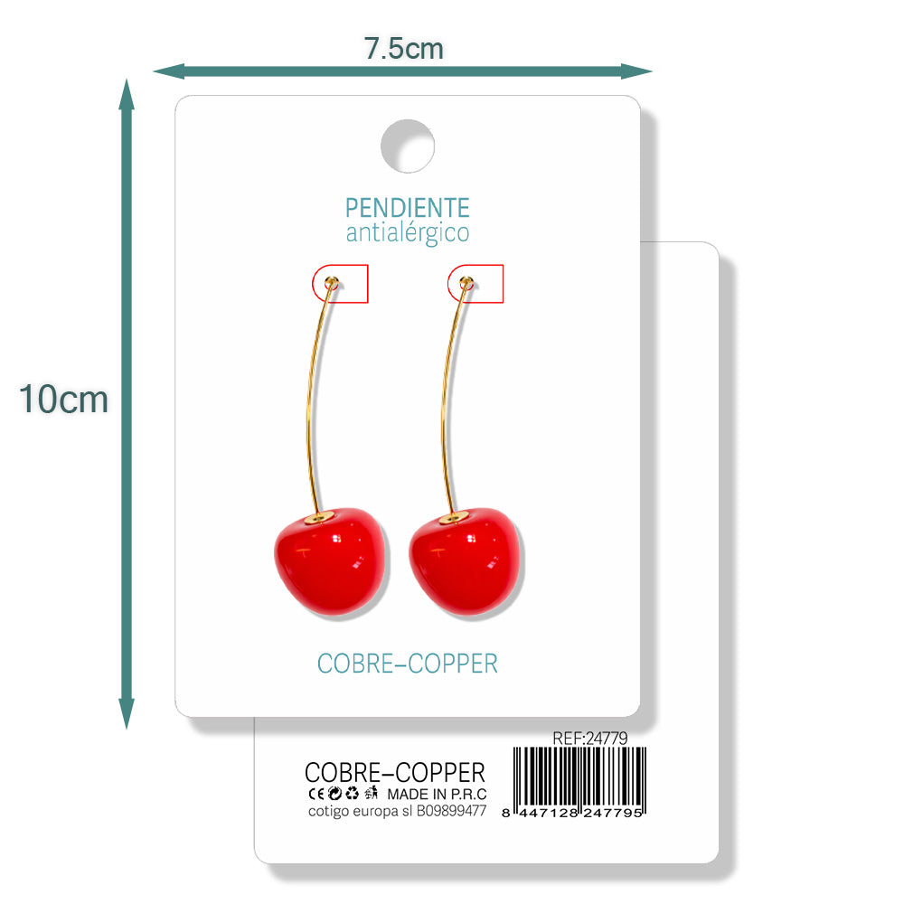 Pendientes Con Frutas Cerezas cotigo