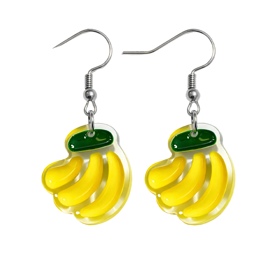 Pendientes de Frutas Bananas cotigo