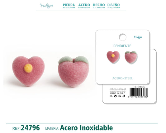 Pendiente de terciopelo con accesorio de acero inoxidable - cotigo