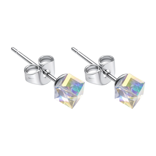 Pendiente de Cristal Cuadrado 6MM