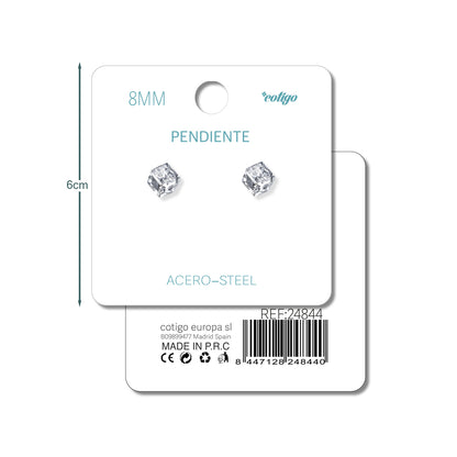 Pendiente de Cristal Cuadrado 8MM