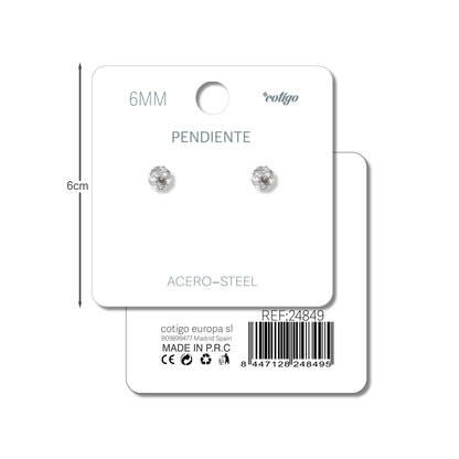 Pendiente de Cristal Ovalado 6MM