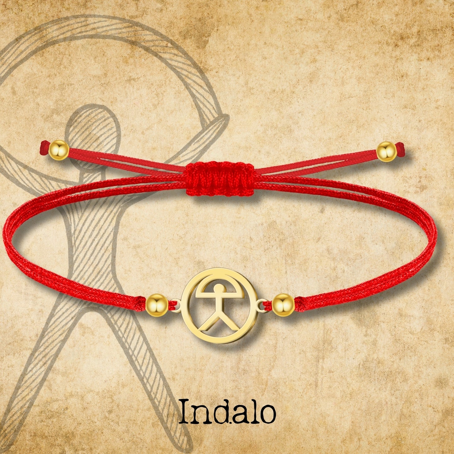 Pulsera Hilo encerado Con Indalo Acero Dorado