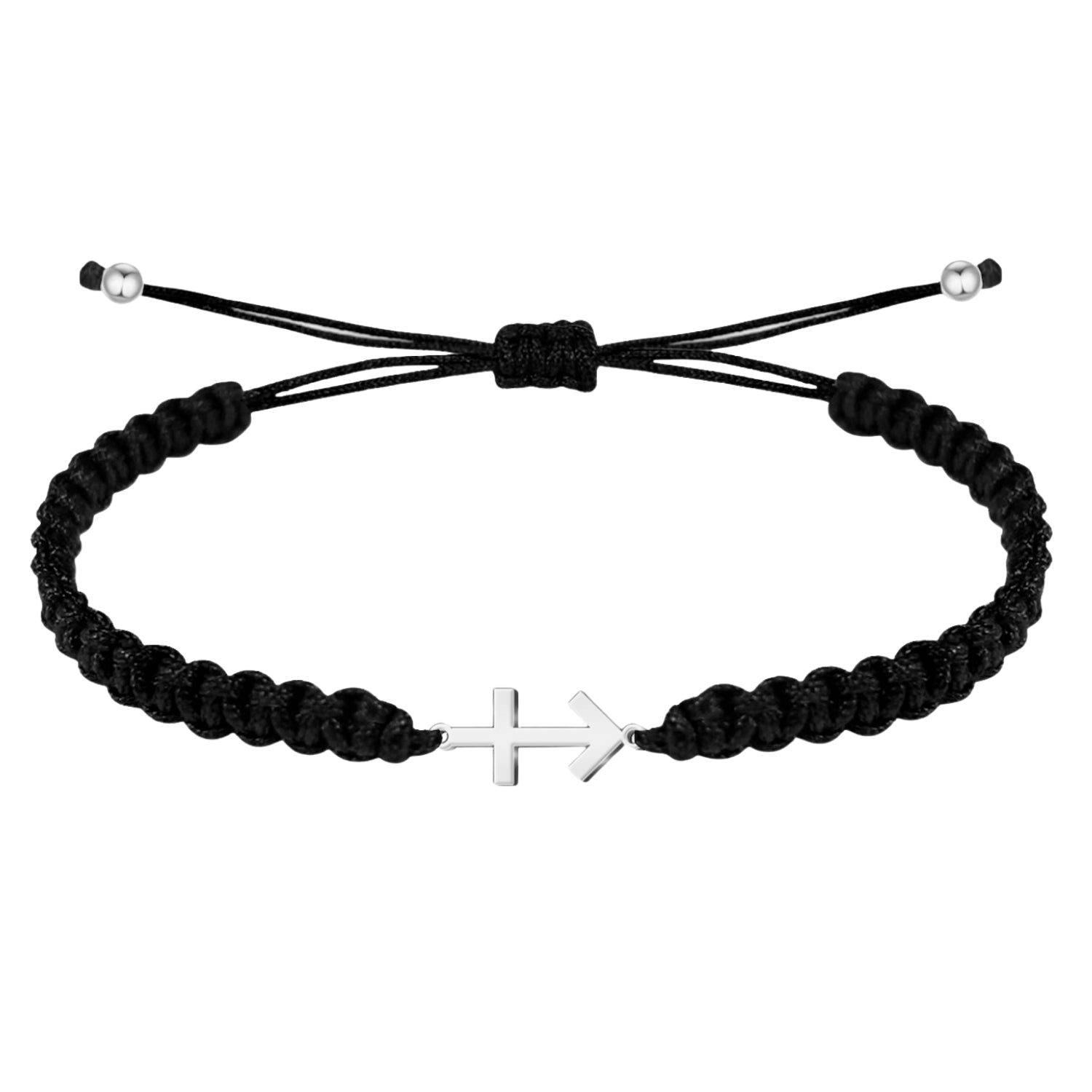 Pulsera Hilo del Destino con Cruz Contra el Mal en Acero Plateado cotigo