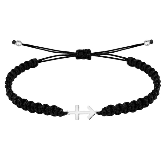 Pulseira Fio do Destino com Cruz contra o Mal Prata Aço