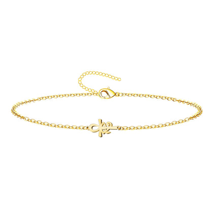 Pulsera Cruz Egipcia con Ojo Acero inoxidable color Dorado