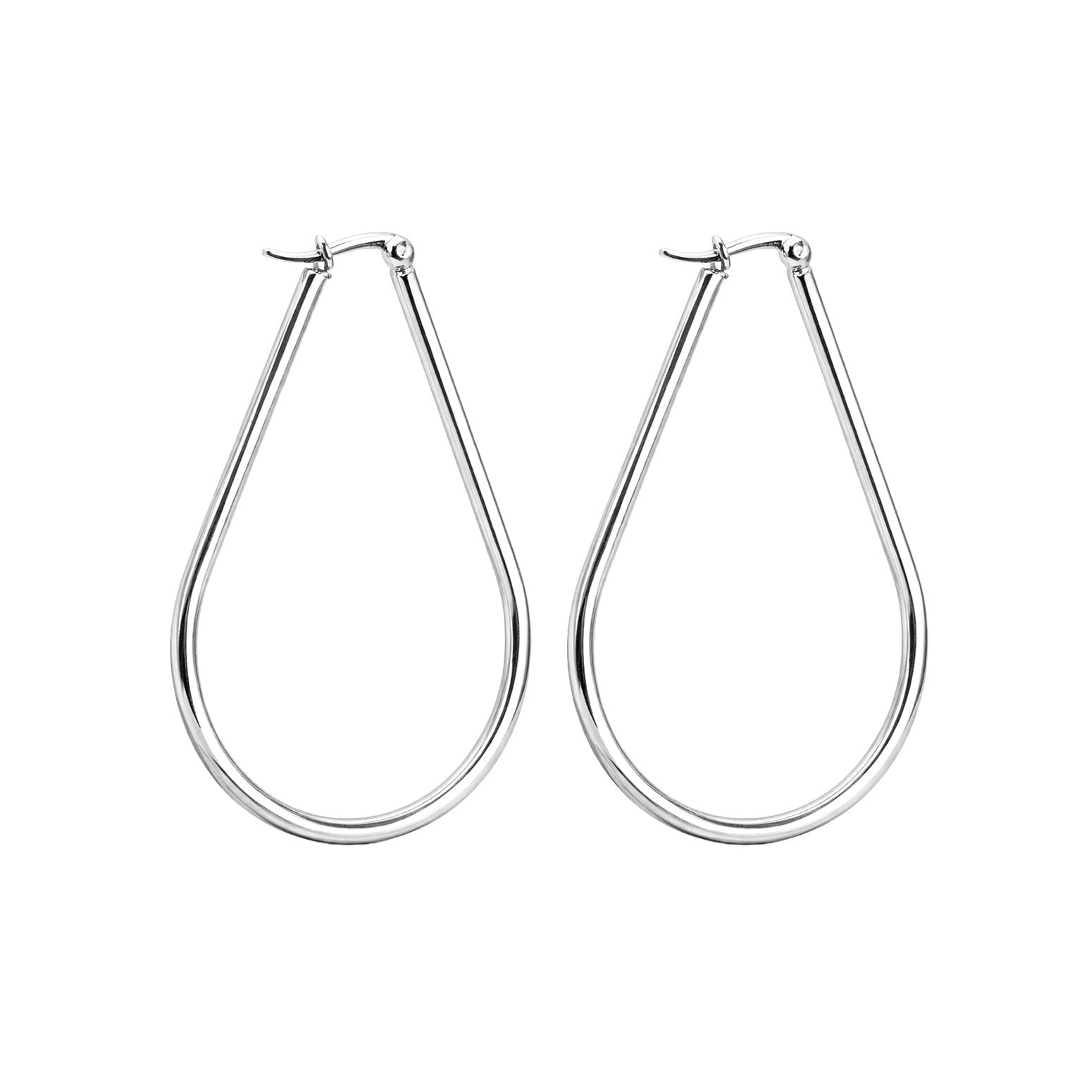 Aros gota de acero inoxidable, plateado, 40mm