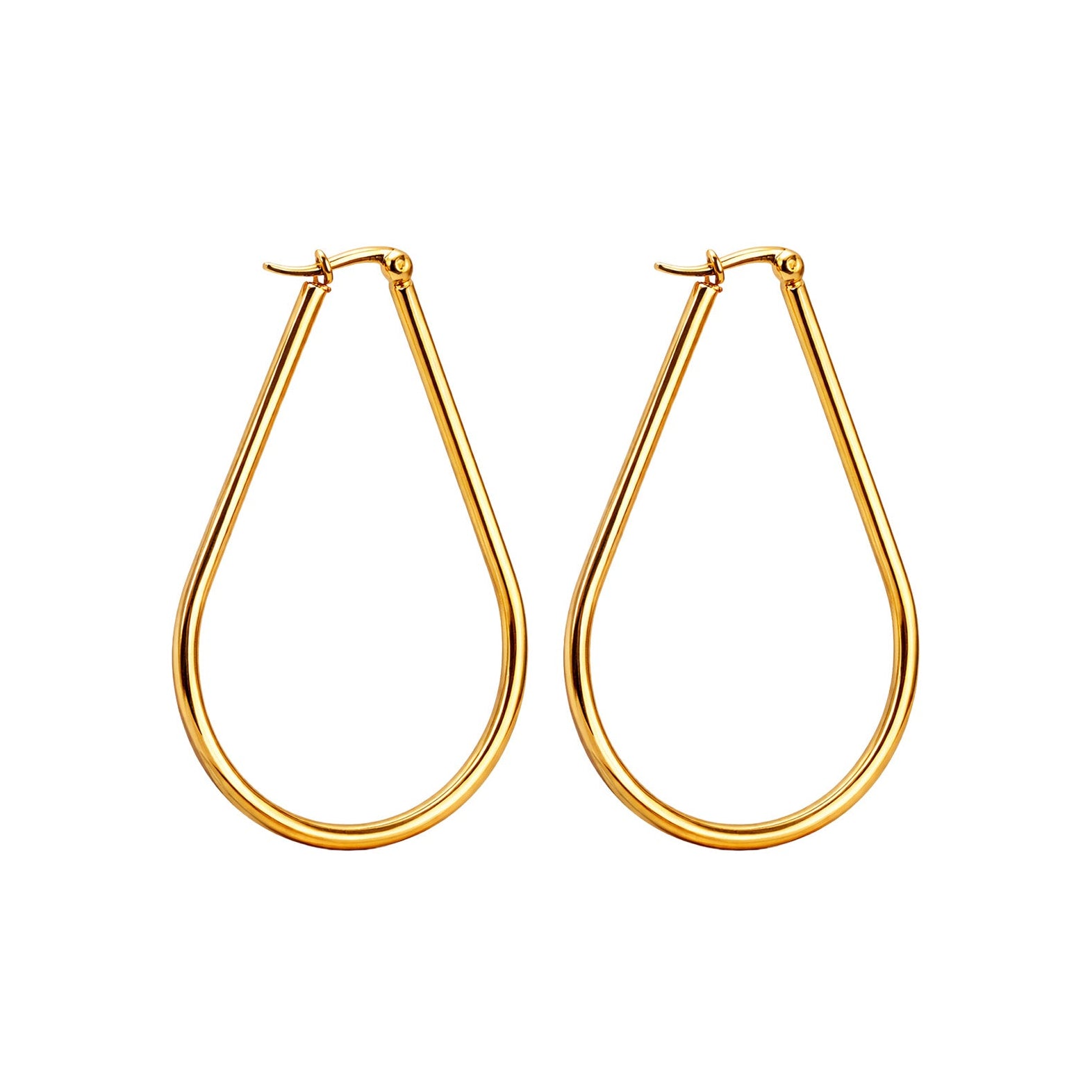 Aros gota de acero inoxidable, dorado, 40mm