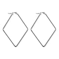 Aros rombo de acero inoxidable, plateado, 60mm