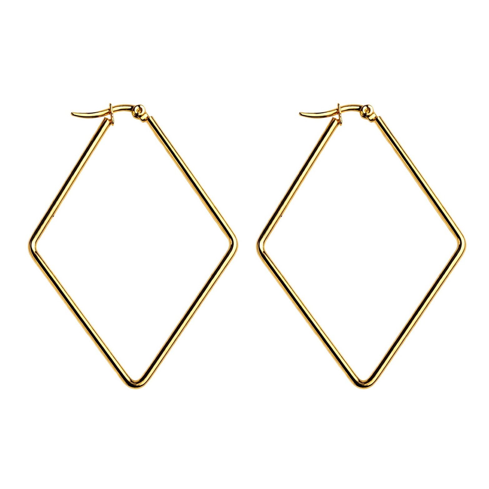 Aros rombo de acero inoxidable, dorado, 60mm