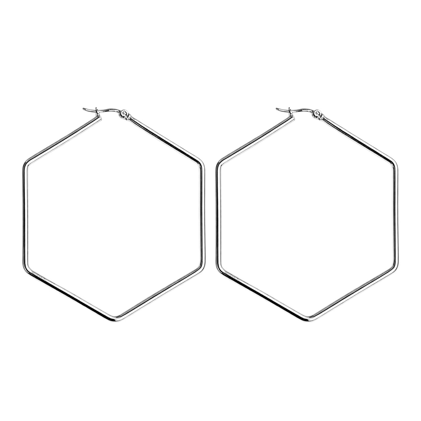 Aros hexagonales de acero inoxidable, plateado, 40mm