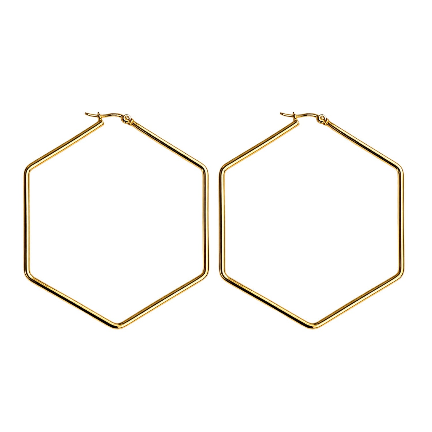 Aros hexagonales de acero inoxidable, dorado, 40mm