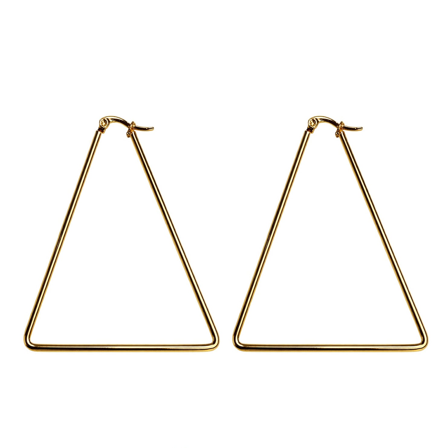 Aros triangulares de acero inoxidable, dorado, 40mm