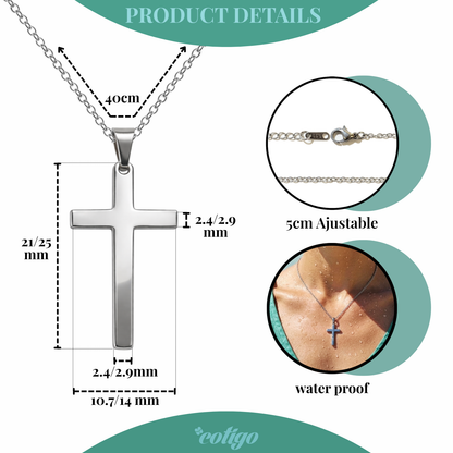 Collar Cruz en Acero Inoxidable – Clásico y Atemporal
