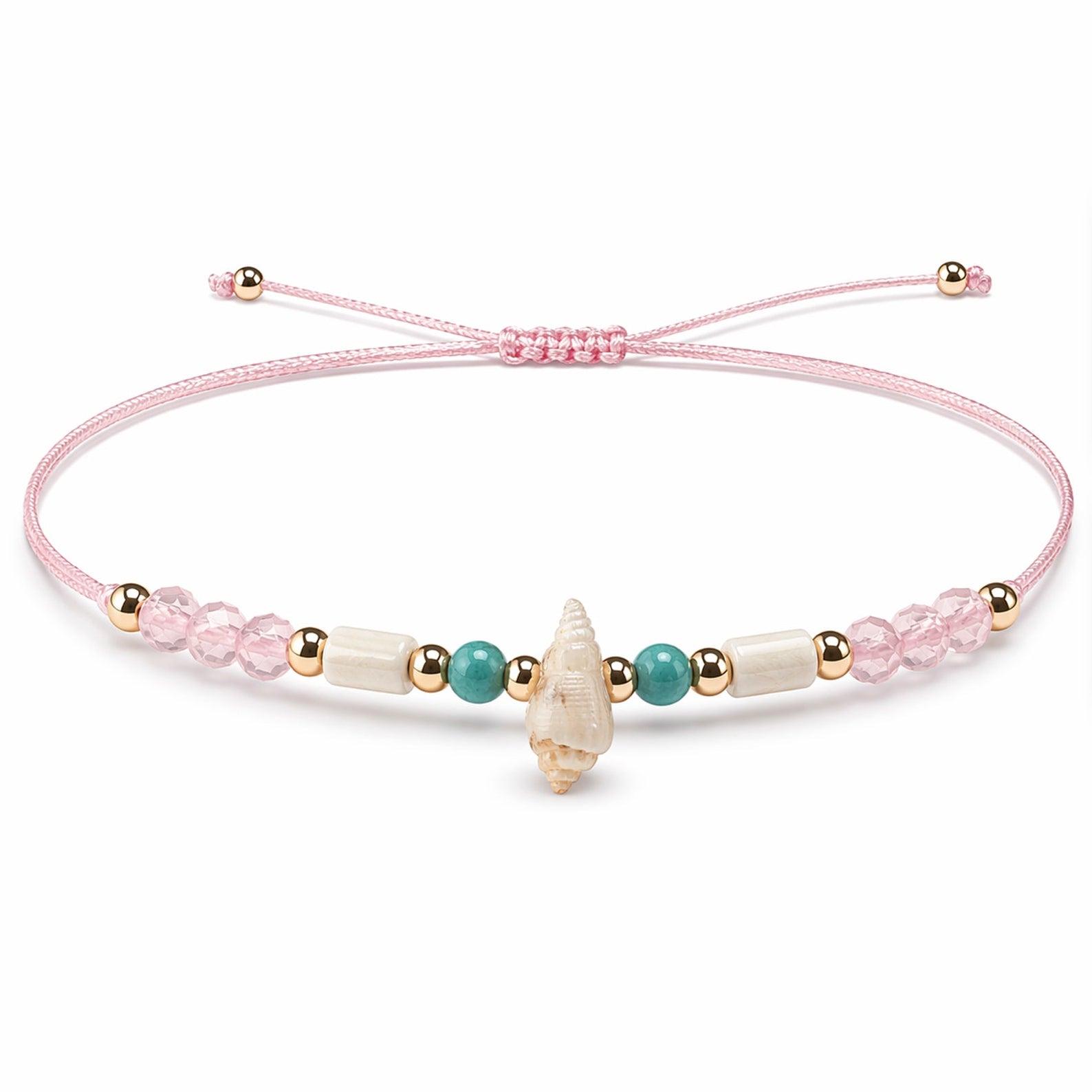 Pulsera Hilo Rosa con Charm de Concha
