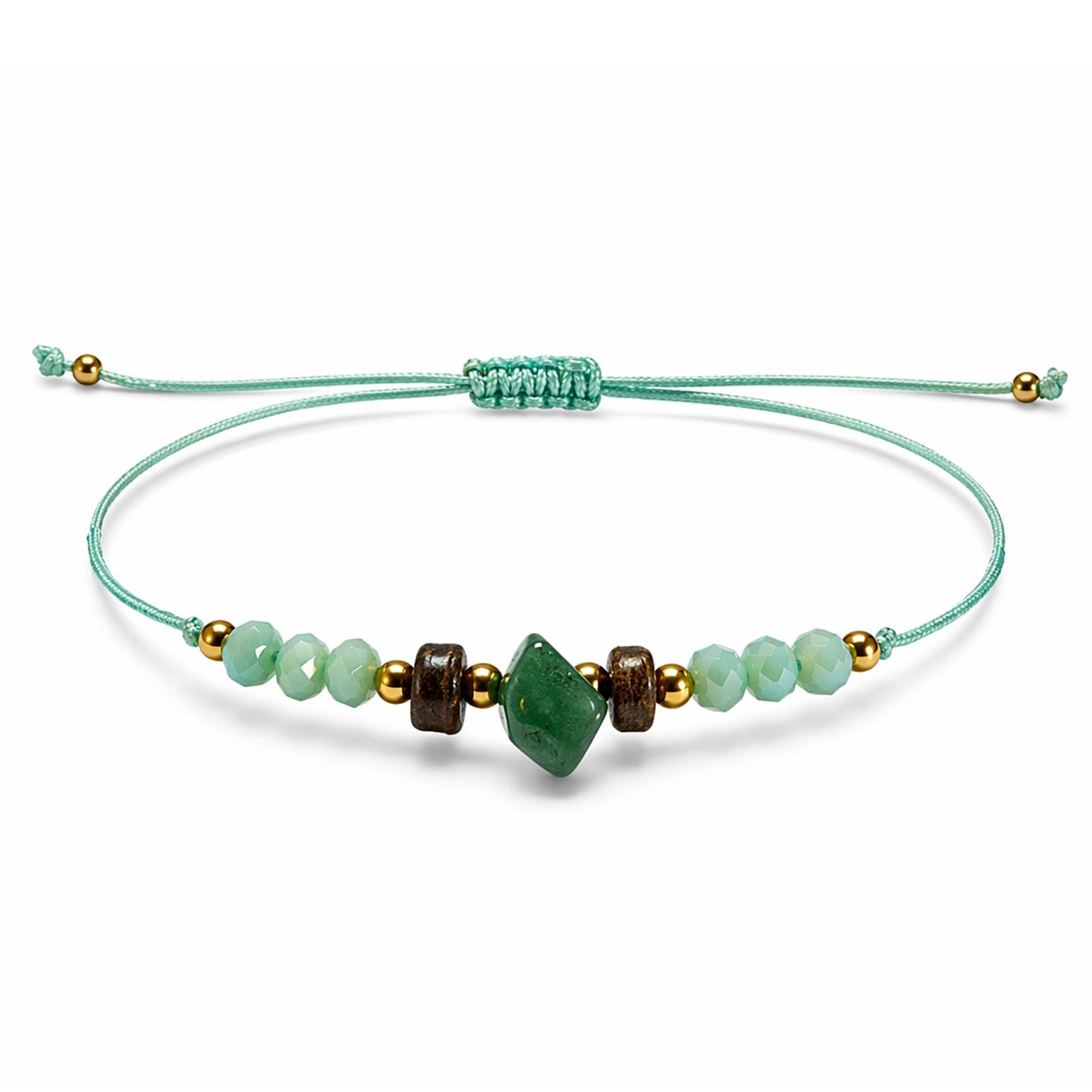 Pulsera Verde con Cuentas Naturales