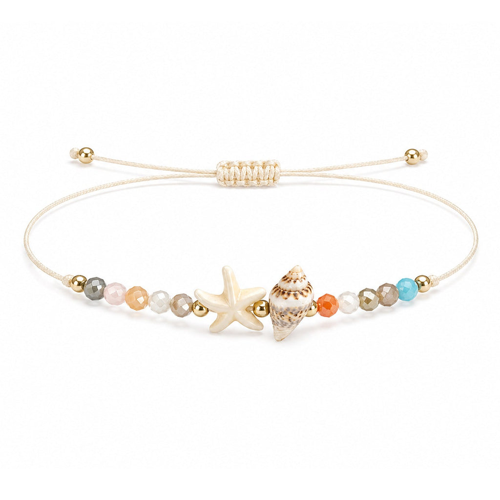 Pulsera de Piedras Naturales con Estrella de Mar y Concha – vista principal