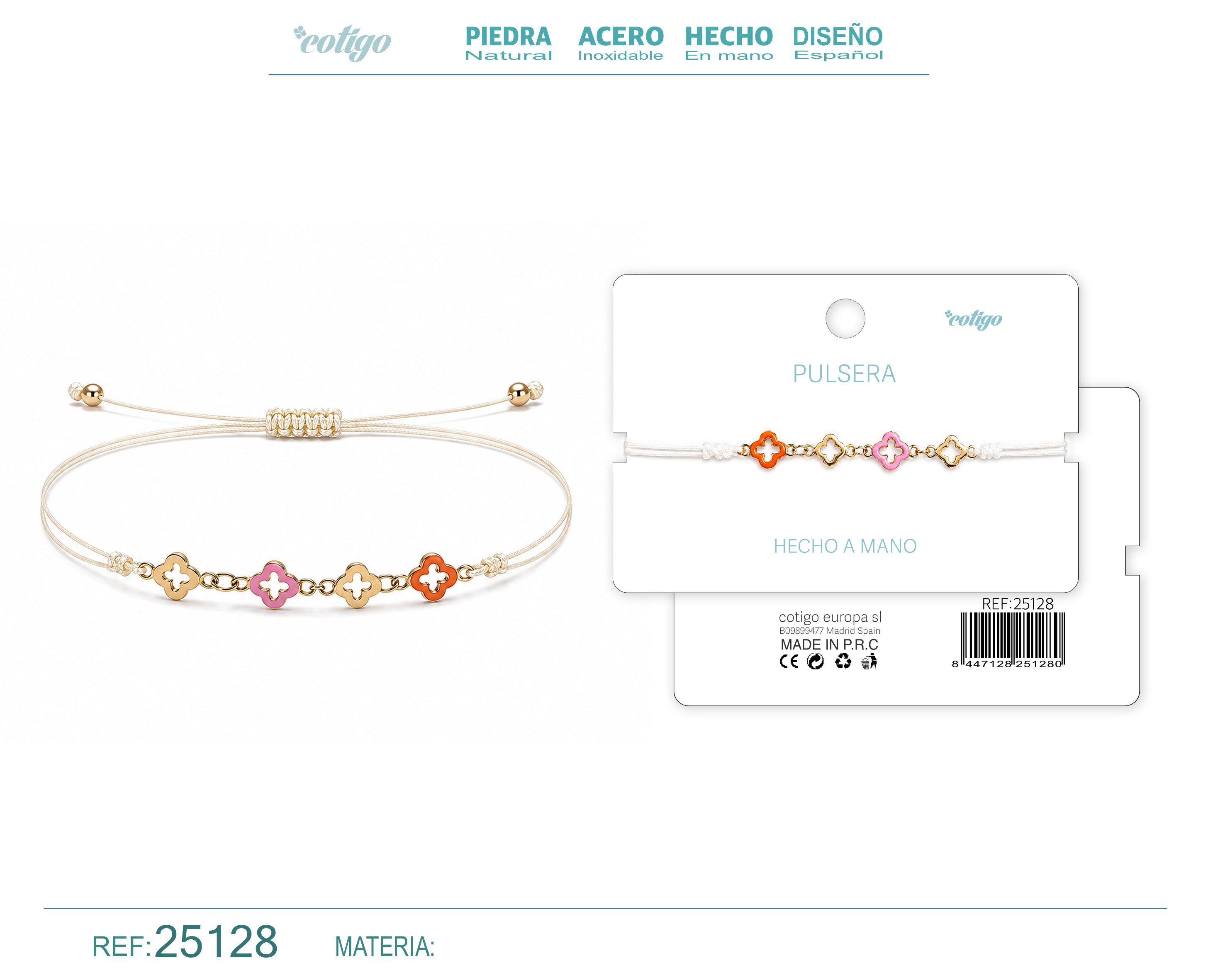 Pulsera de Hilo con Tréboles Multicolor – vista principal del diseño hilo con tréboles multicolor