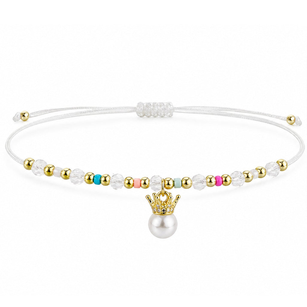 Pulsera de Cristales con Perla y Corona – vista principal del diseño cristales con perla y corona