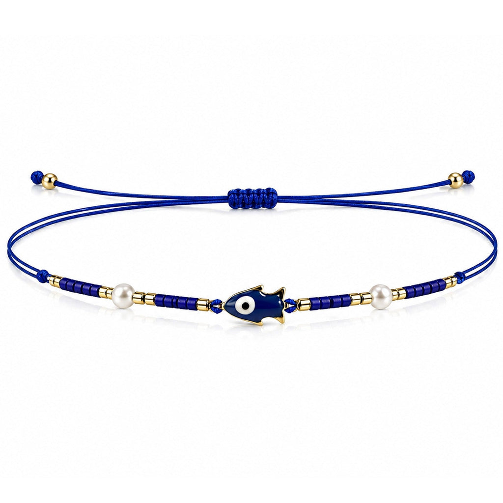 Pulsera de Cuentas con Pez y Ojo Turco – vista principal del diseño cuentas con pez y ojo turco