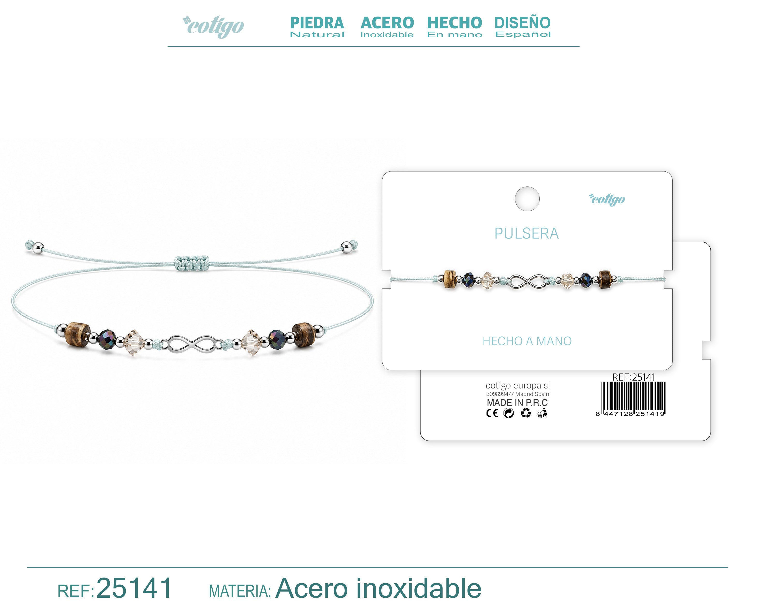 Pulsera de Piedras Naturales con Infinito – vista principal del diseño piedras naturales con infinito