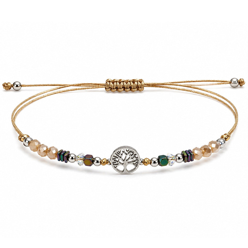 Pulsera de Piedras Naturales con Árbol de la Vida – vista principal del diseño piedras naturales con árbol de la vida