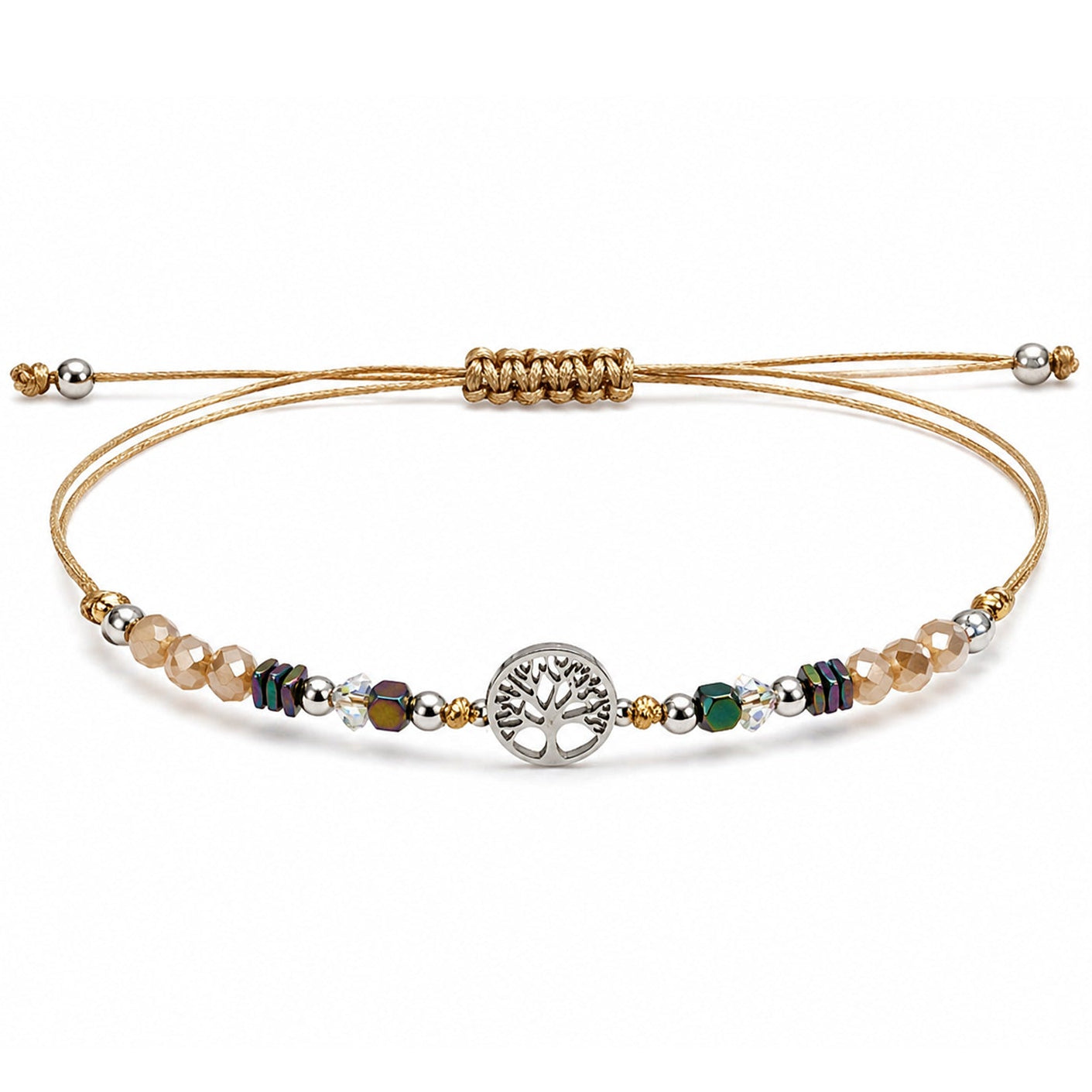 Pulsera de Piedras Naturales con Árbol de la Vida – vista principal del diseño piedras naturales con árbol de la vida