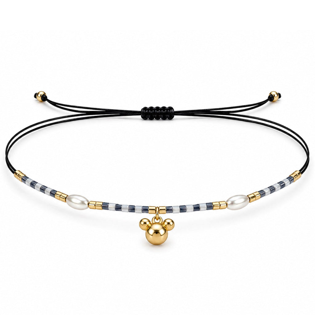 Pulsera de Cuentas con Silueta de Ratón – vista principal del diseño cuentas con silueta de ratón